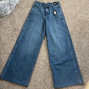 Wide-Leg Blue Jeans